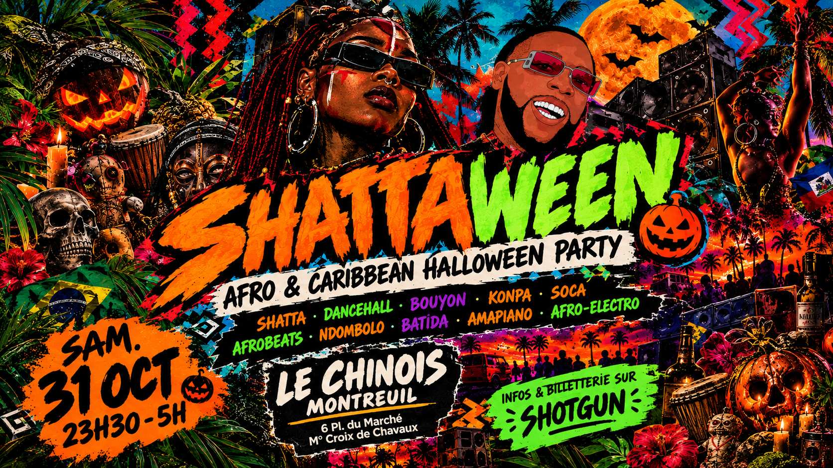 Shattaween - Afro & Caribbean Halloween Party ! 👻🎃🕸️🌴💀