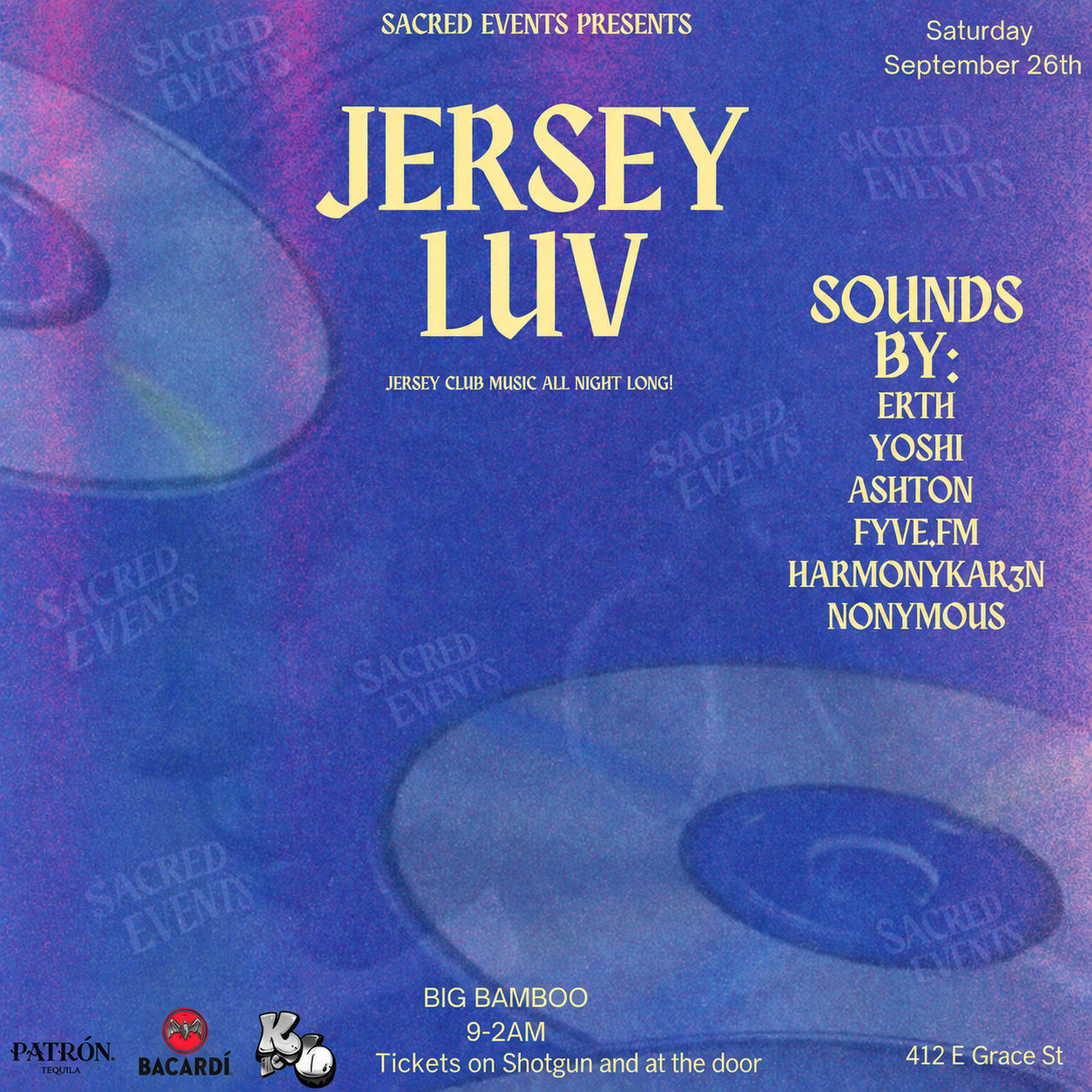 Jersey Luv — Sacred Events