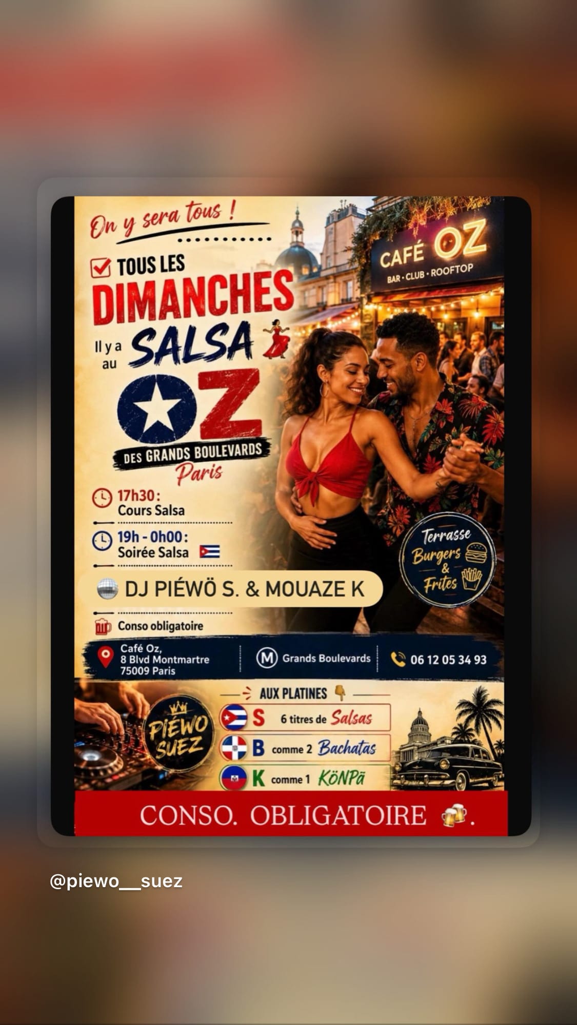 Dimanche / Cours & Soiree Salsa Paris