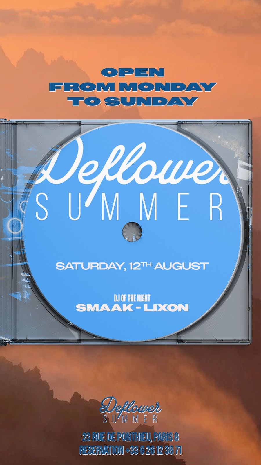 Saturday 12 September @Deflower