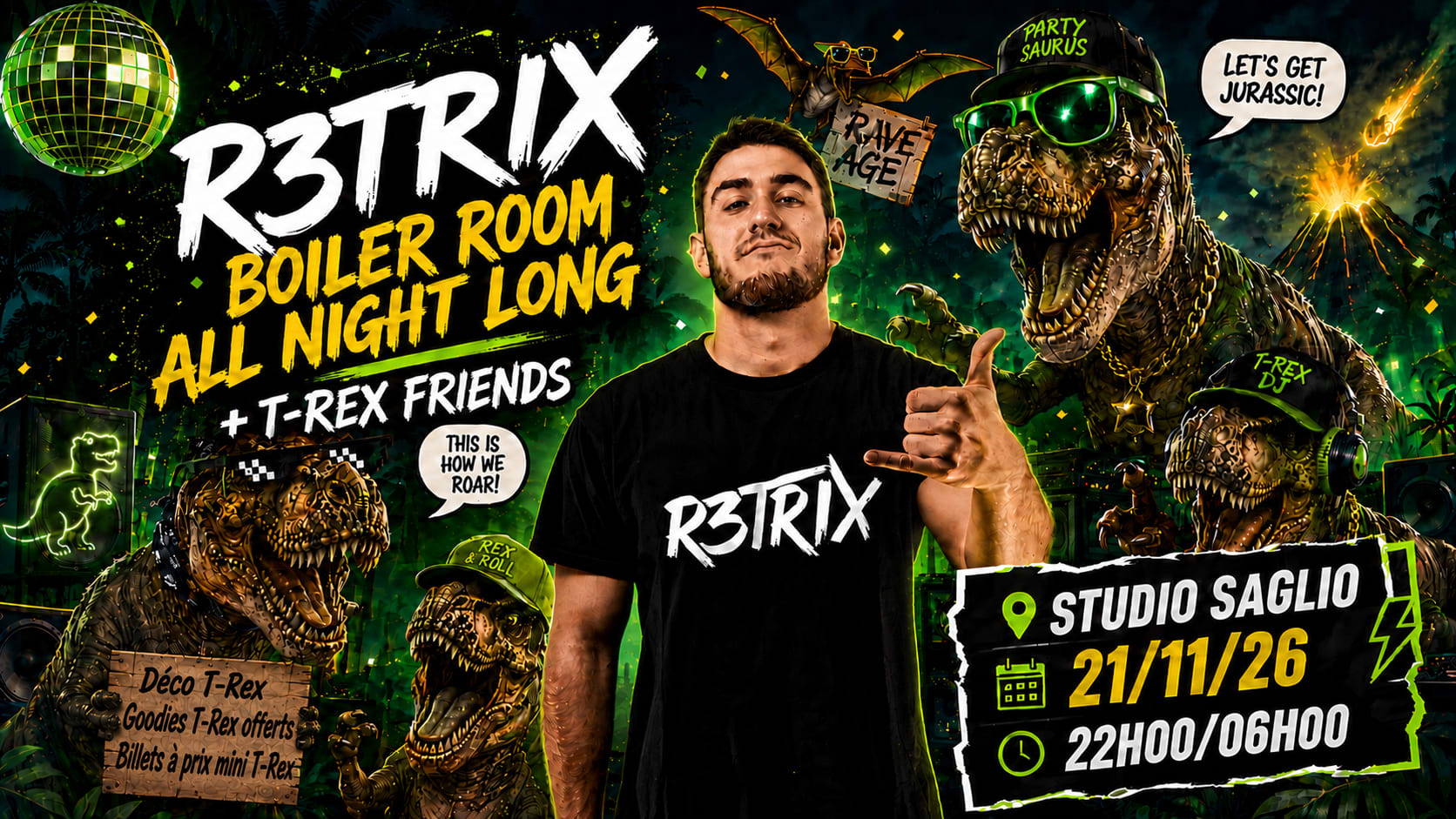 R3trix All Night Long Boiler + T-Rex Friends