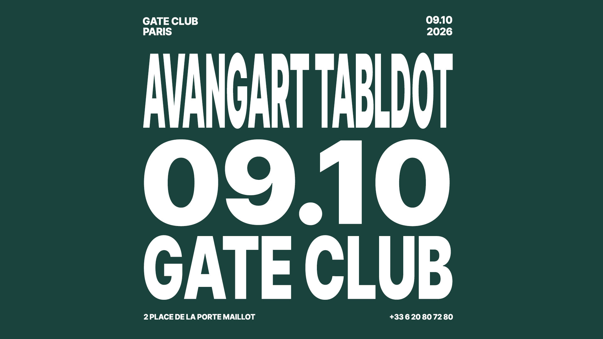 Avangart Tabldot At Gate Club Paris