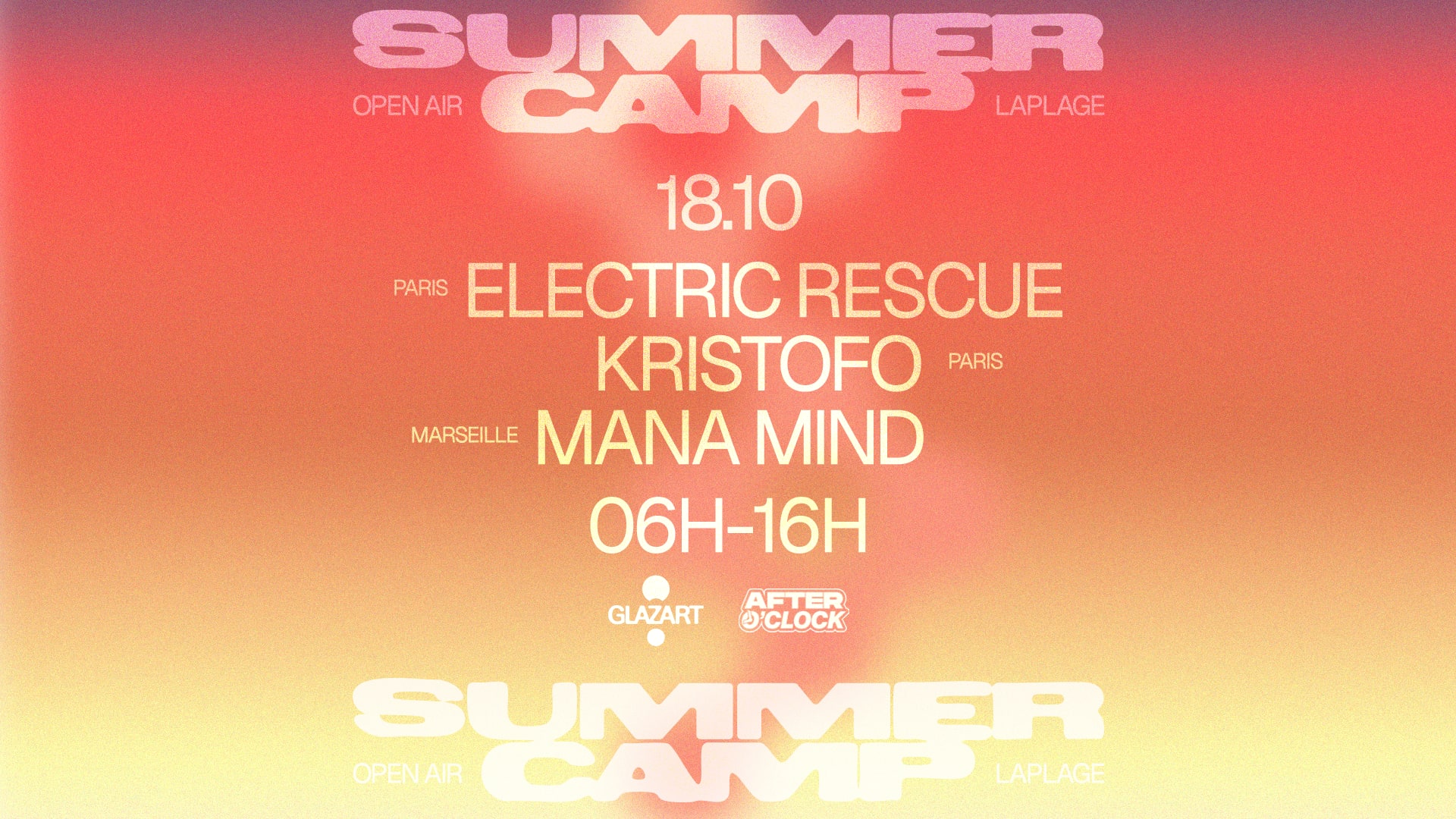 After O'clock X La Plage Open Air : Manamind, Voltaire, Kr..