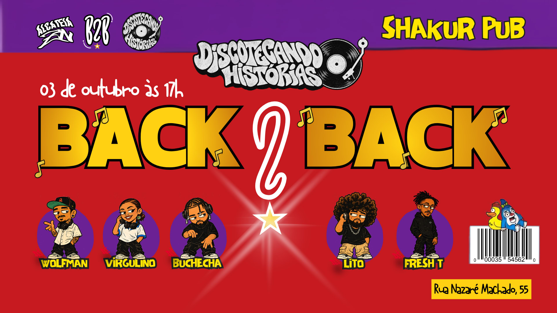 Back To Back X Discotecando Histórias — Shakur Pub | 03.10