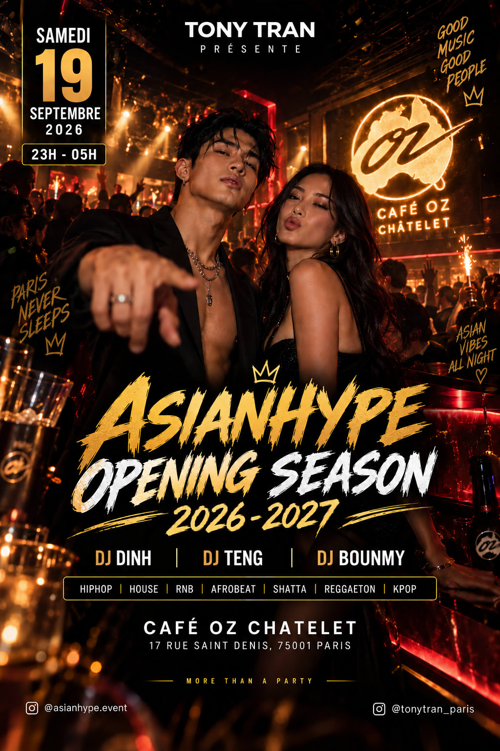 Asianhype Opening Season 26/27 X Café Oz Chatelet