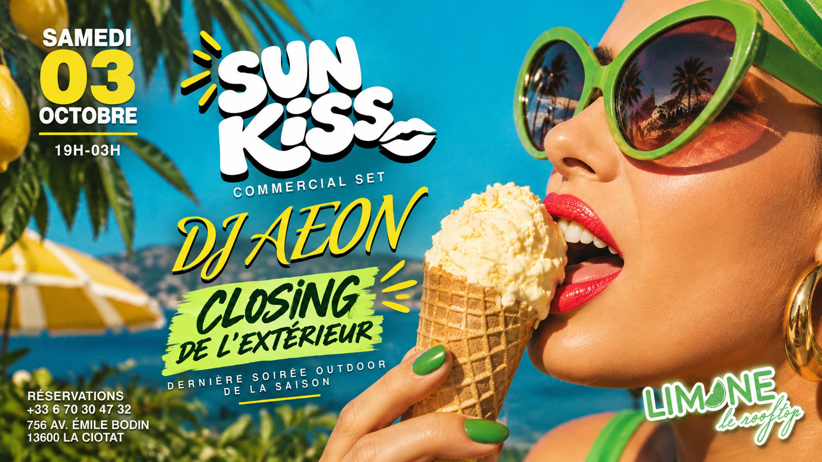 Closing Extérieur 3 Octobre 19h 03h Sunkiss Dj Set