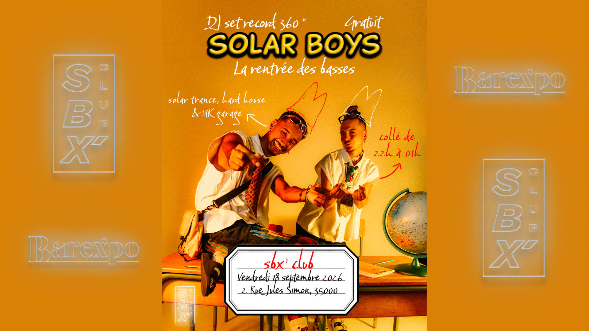 Solar Boys X Sbx Club Rennes - Gratuit, Dj Set 360 Rec