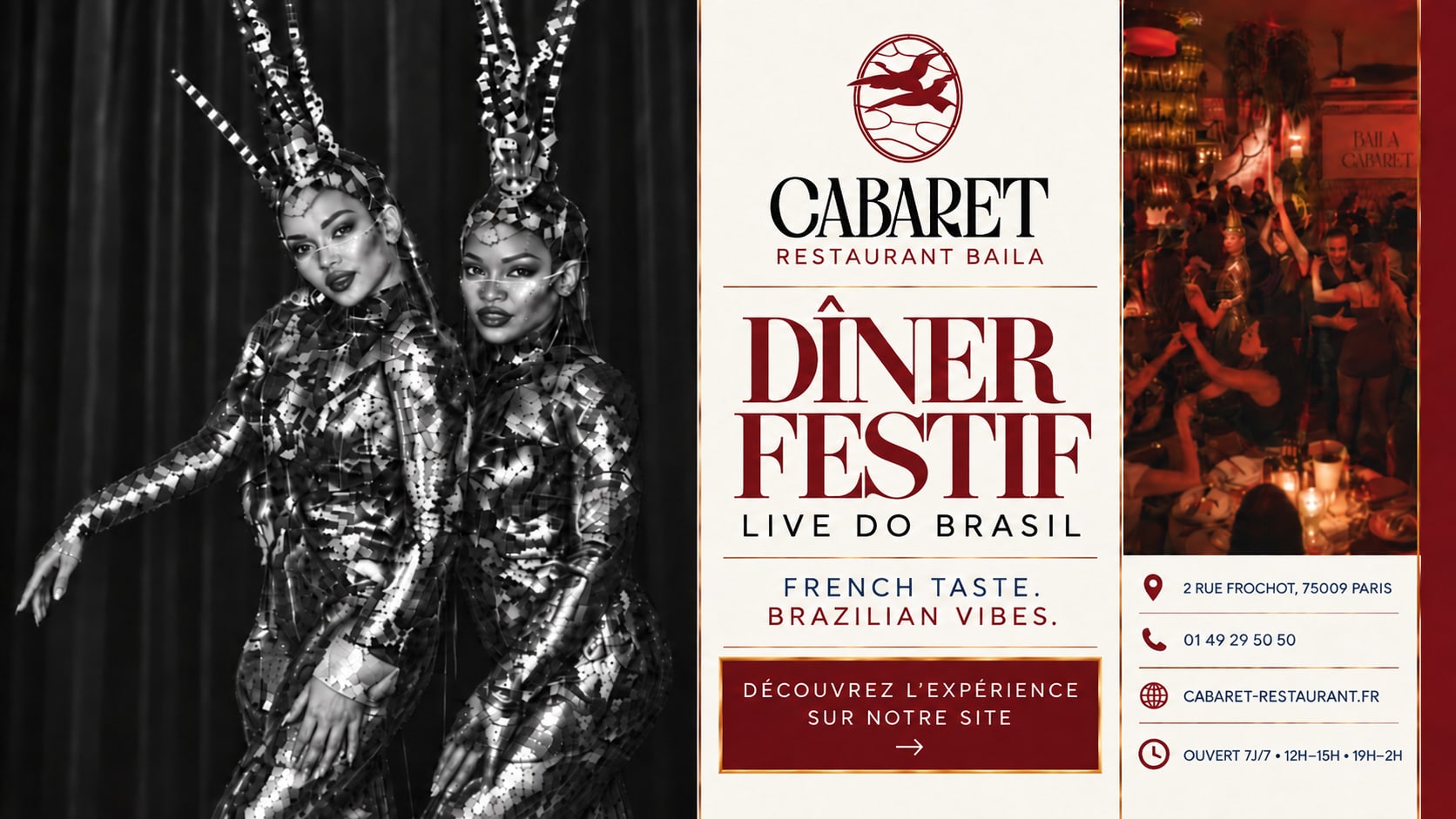 Dîner Festif Au Cabaret Restaurant Baila