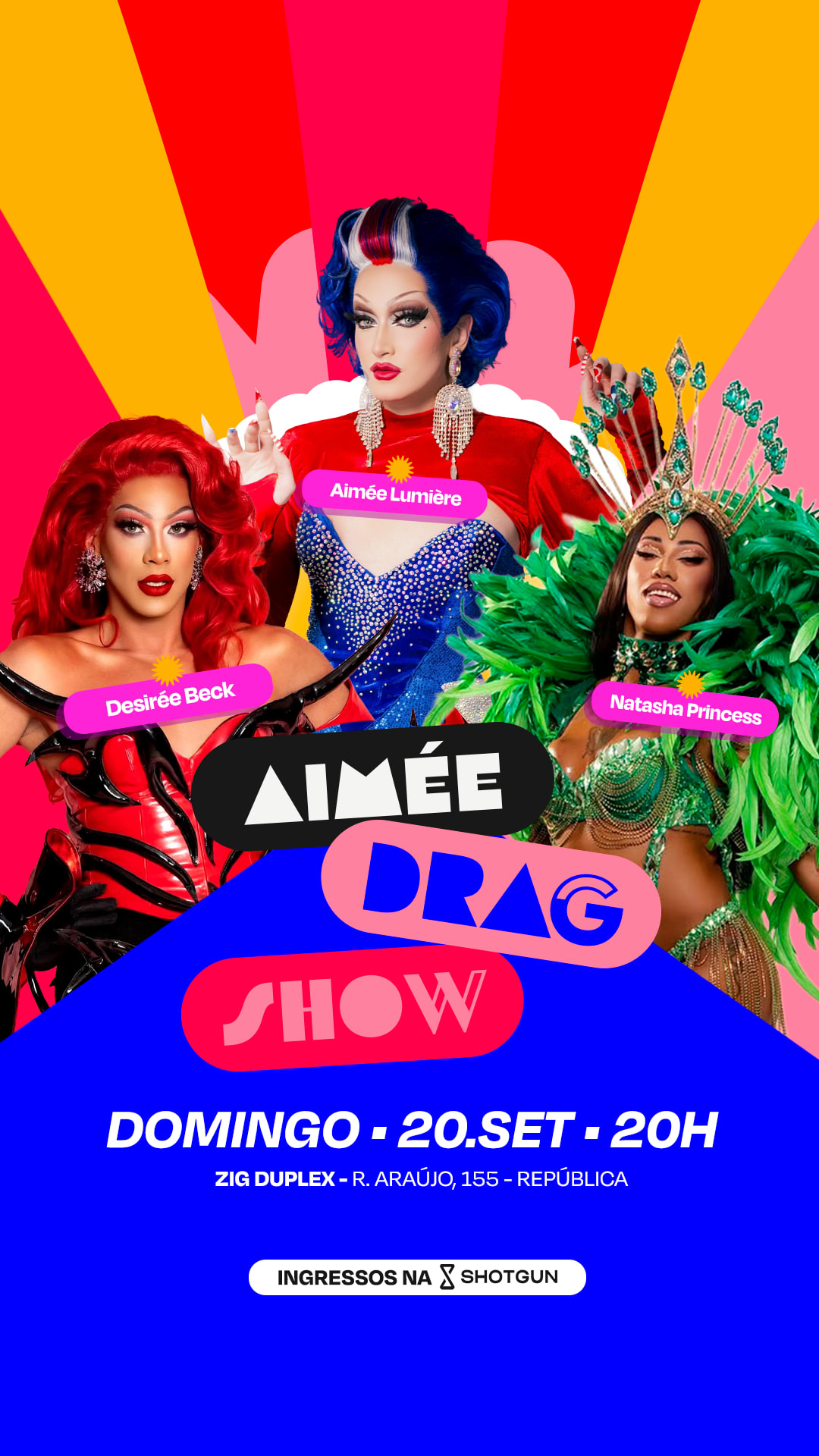 Aimée Drag Show Com Natasha Princess E Desirée Beck 20/09