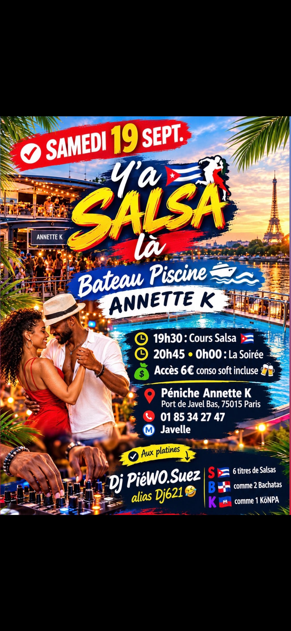 Samedi / Soirée Salsa Péniche / Paris