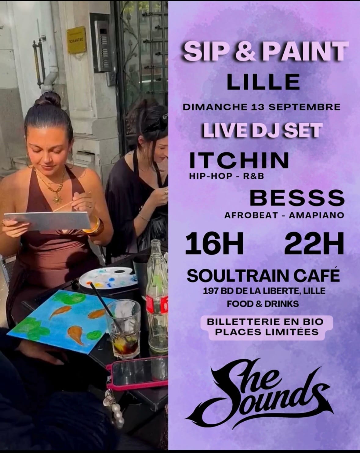 She Sounds Sip & Paint - Dj Set & Peinture Lille 🎨💿