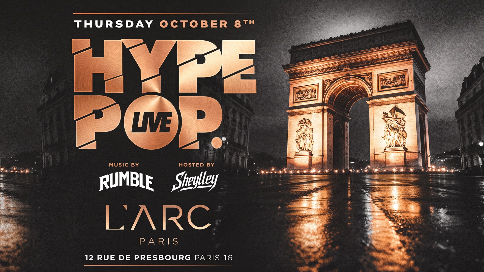 Hype Pop @ L'arc Paris - Jeudi 08 Octobre