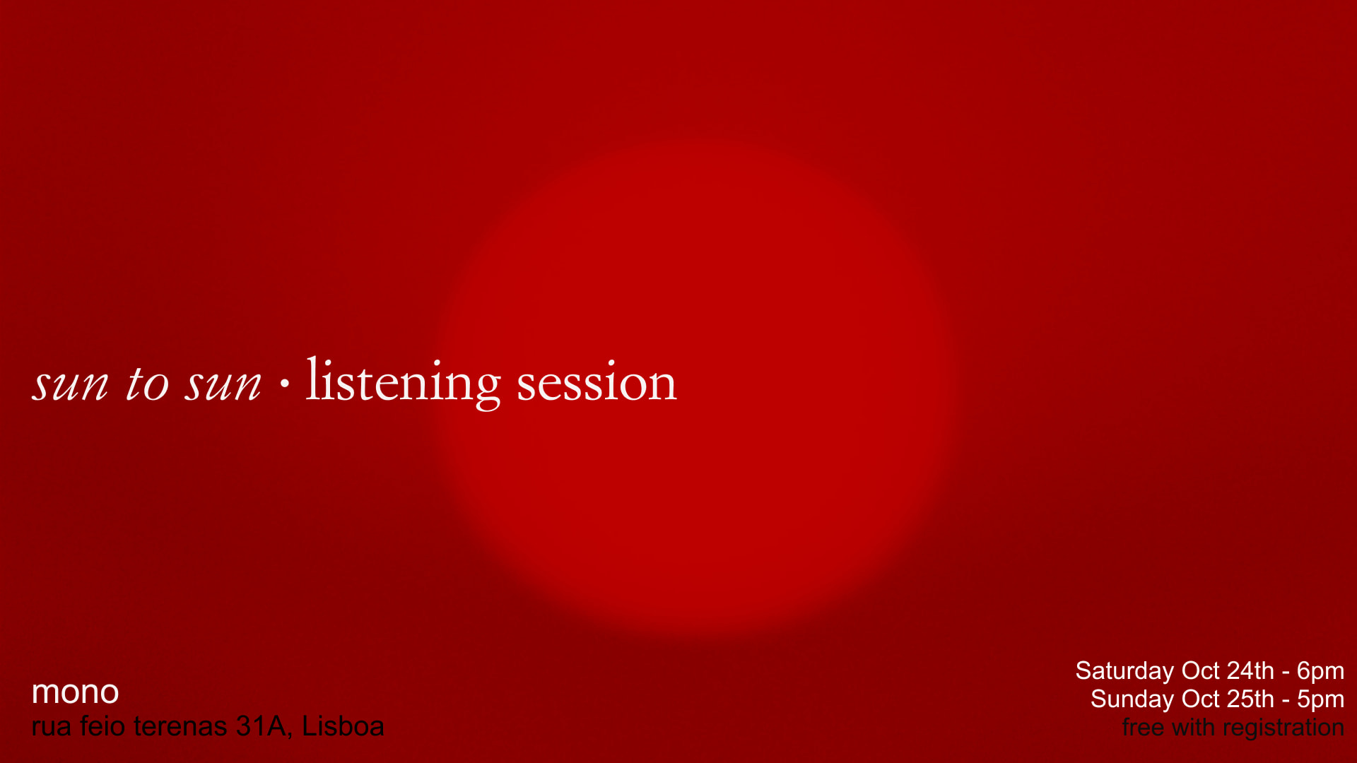 Sun To Sun: Sunday Listening Session