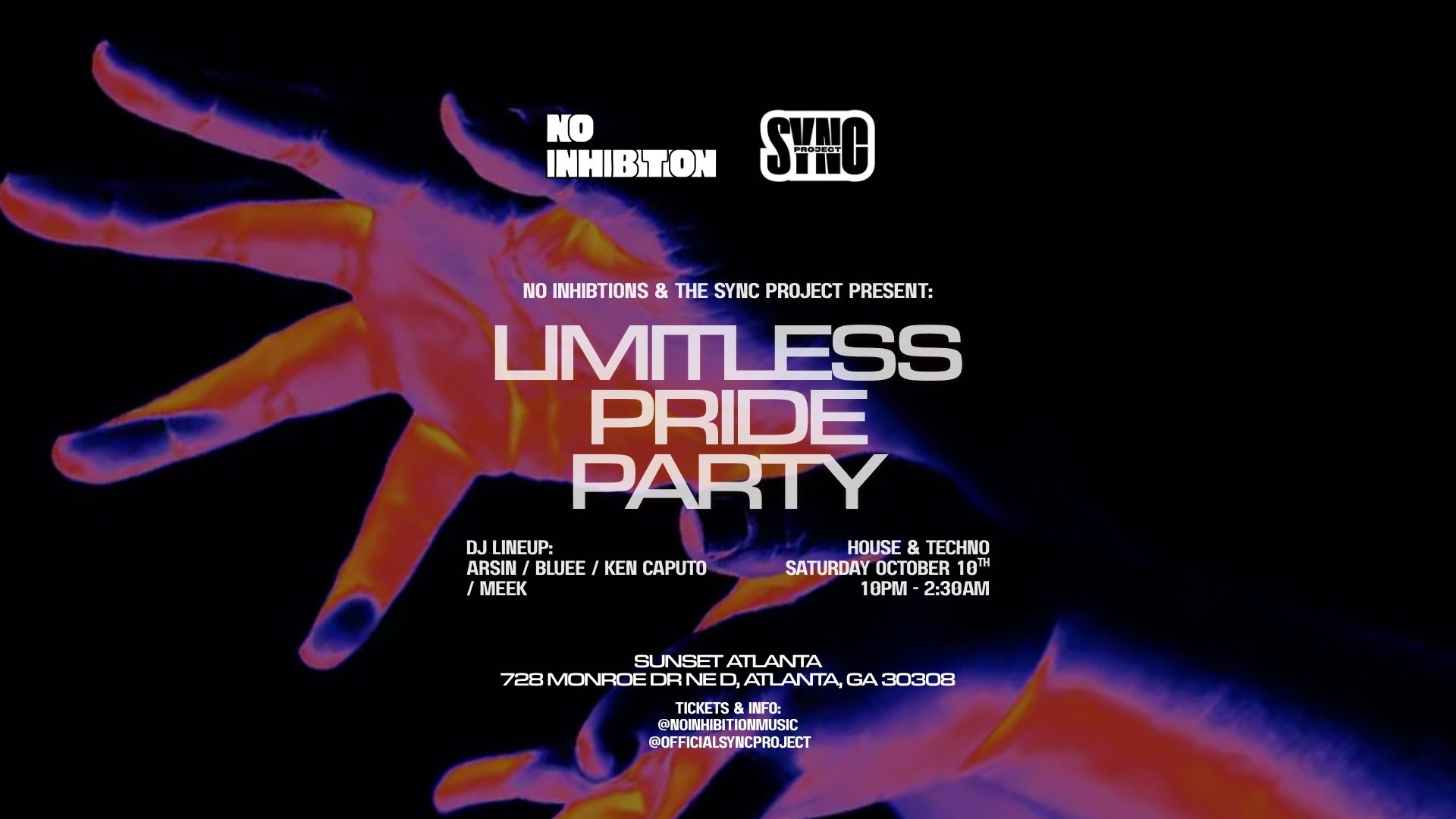 No Inhibitions & Sync Project Present: Limitless Pride Party