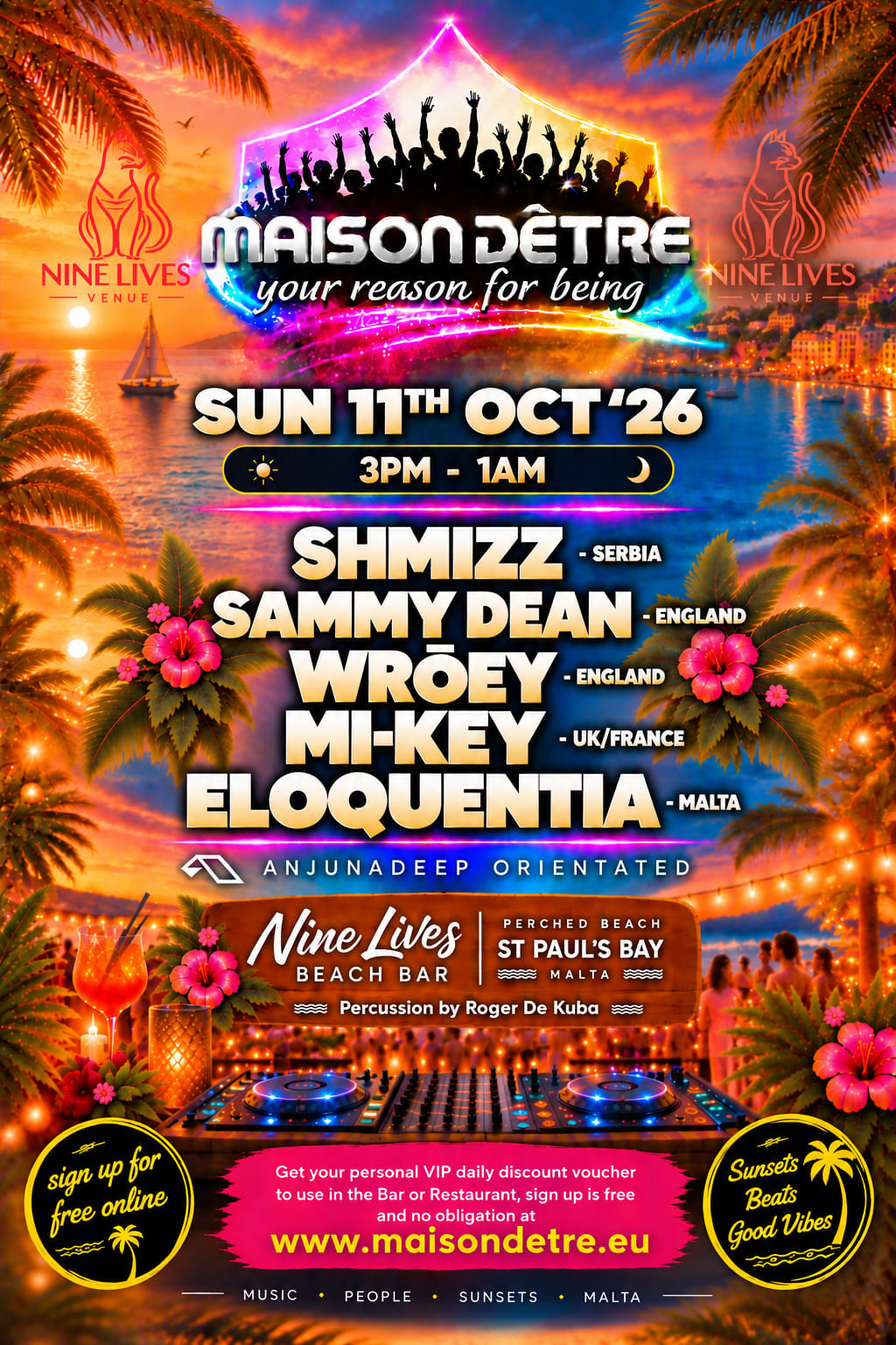 Maison D'etre Malta - Anjunadeep Sunday 11th October 3pm
