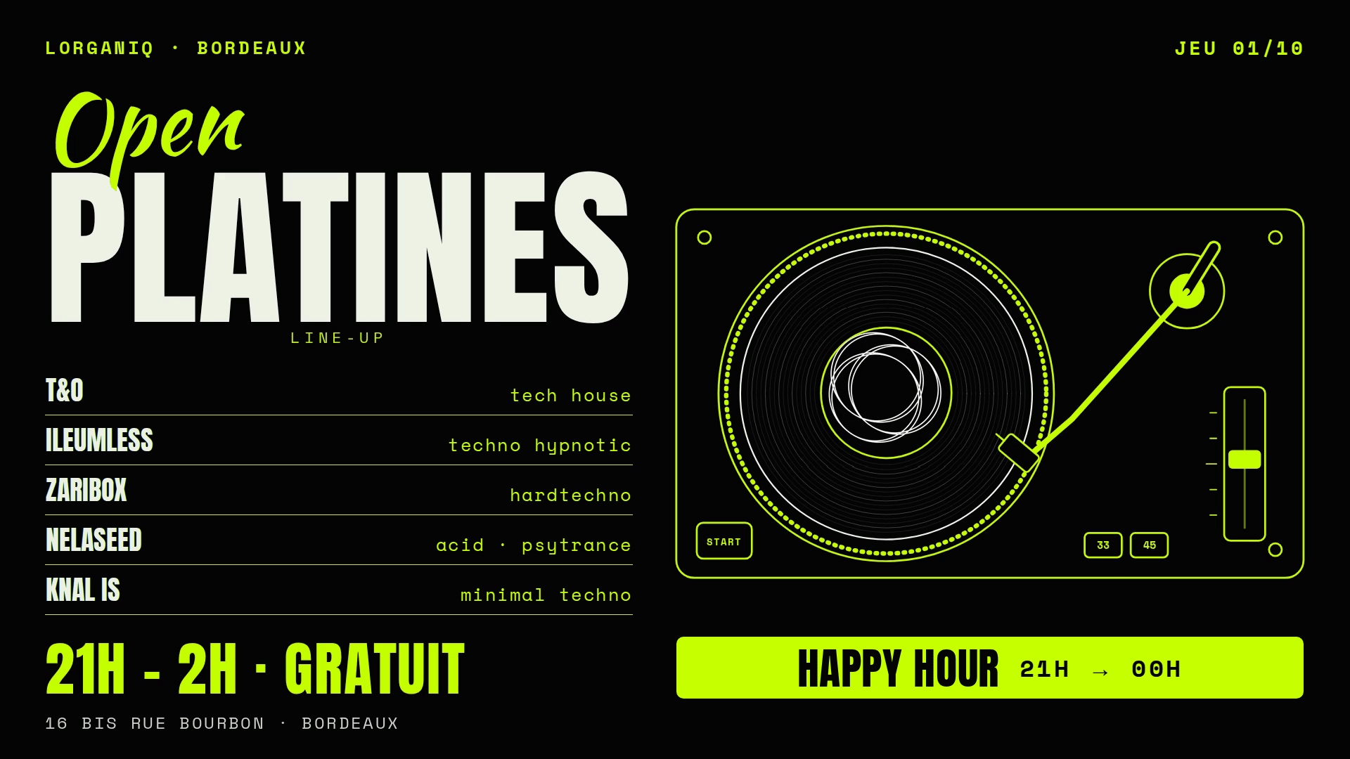 Open Platines · Lorganiq