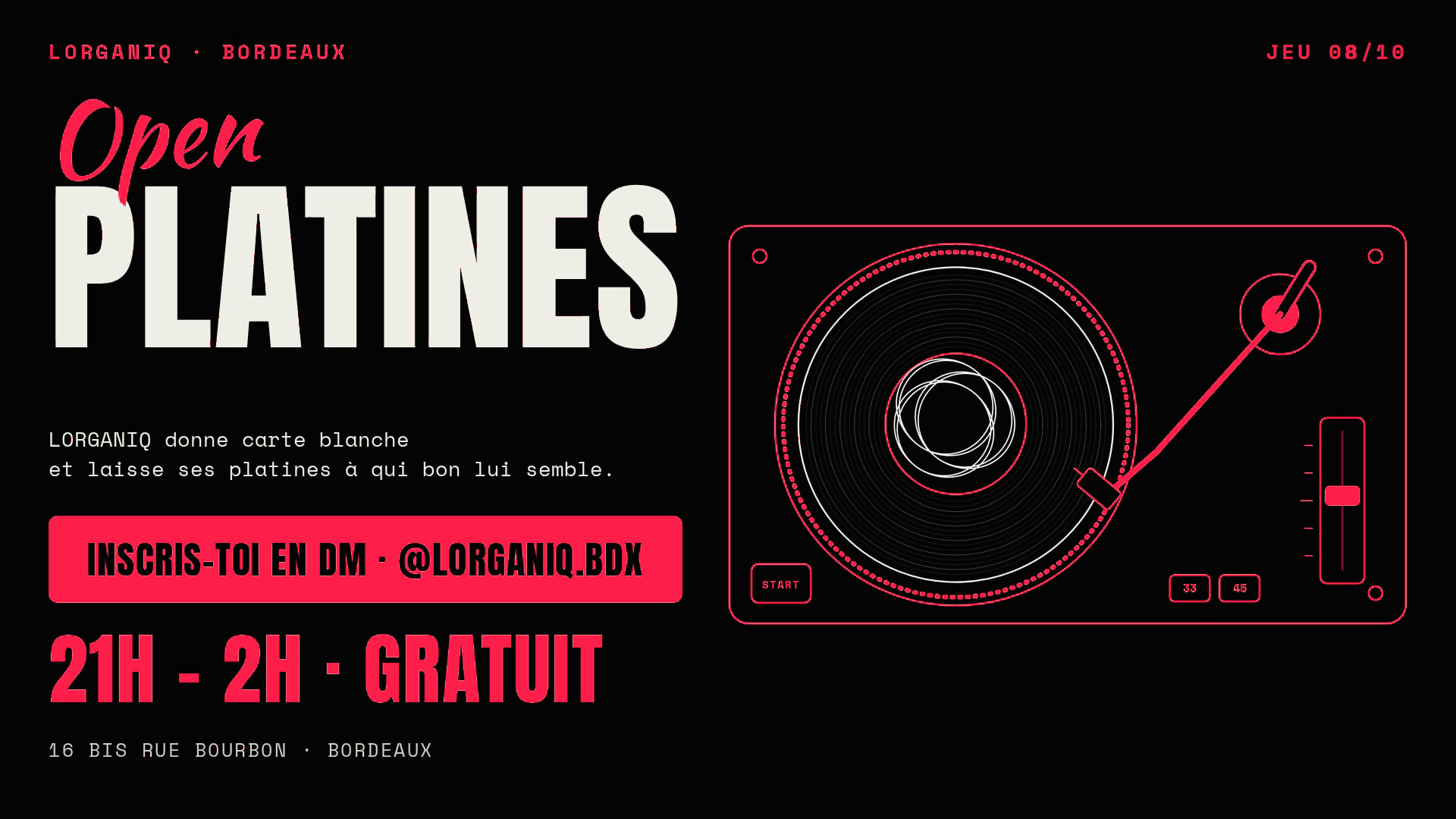 Open Platines · Lorganiq