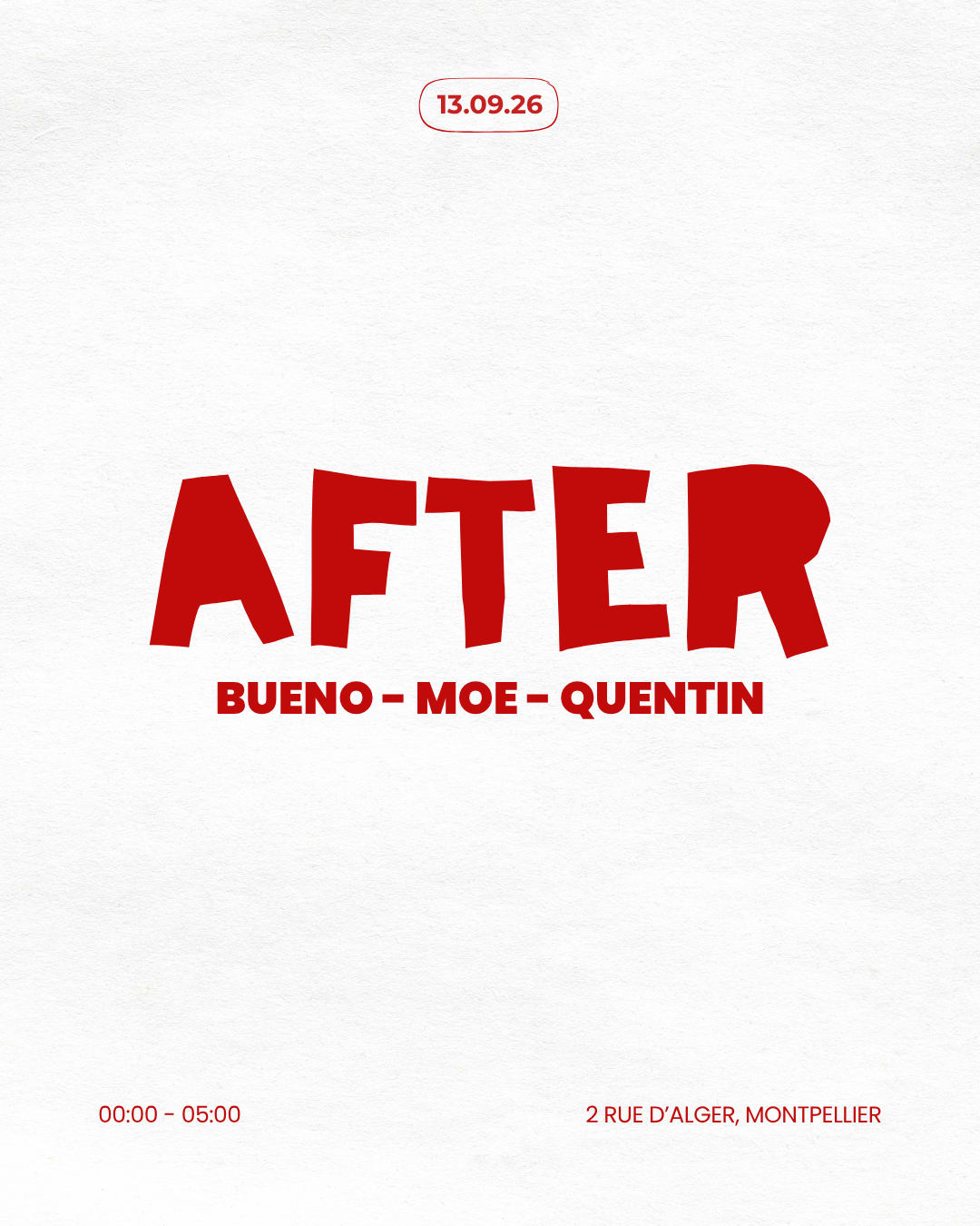 Boum Boum : After (Entrée Gratuite)