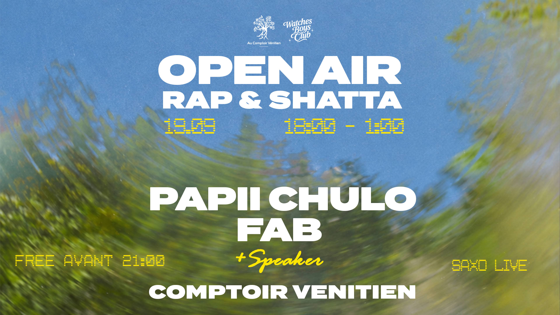Open Air At Comptoir Venitien - Samedi 19 Septembre