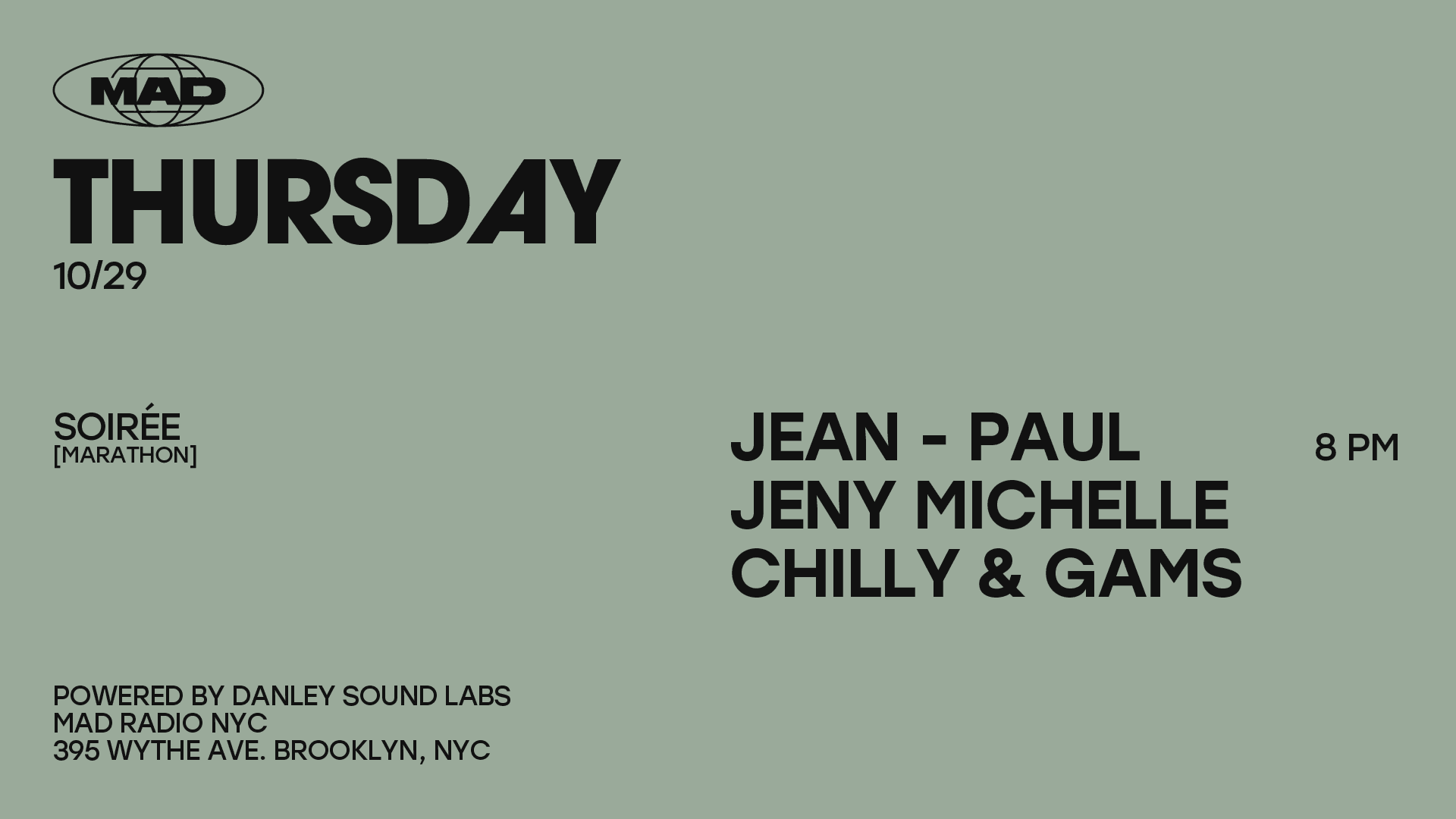 Soirée [Marathon]: Jean-Paul / Jeny Michelle / Chilly & Gams