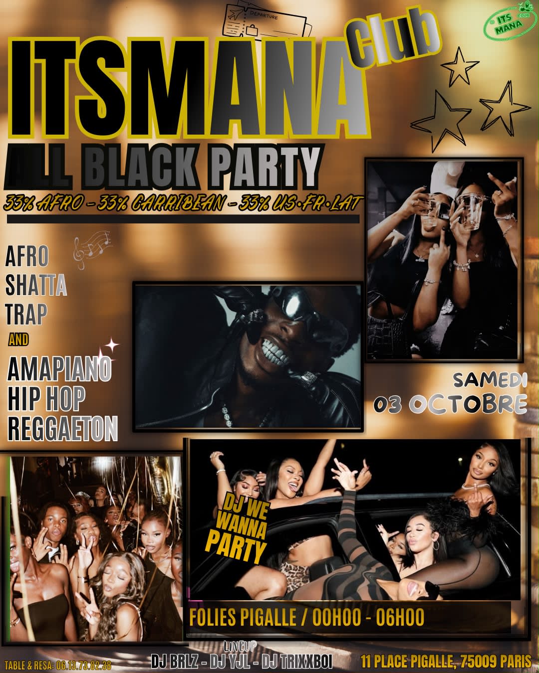 Itsmana All Black Party - Samedi 3 Octobre - Folies Pigalle