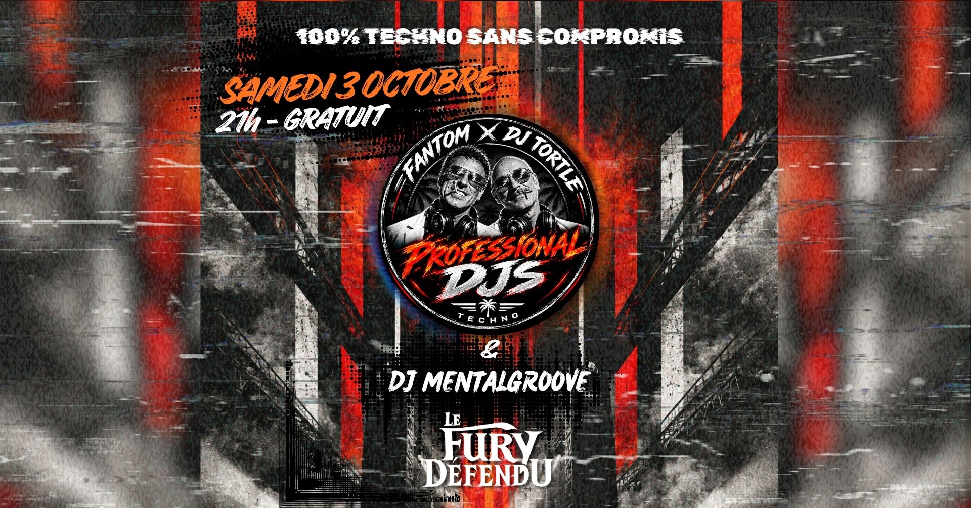 Soirée Techno Old School - Fantom / Dj Tortle / Mentalgroove