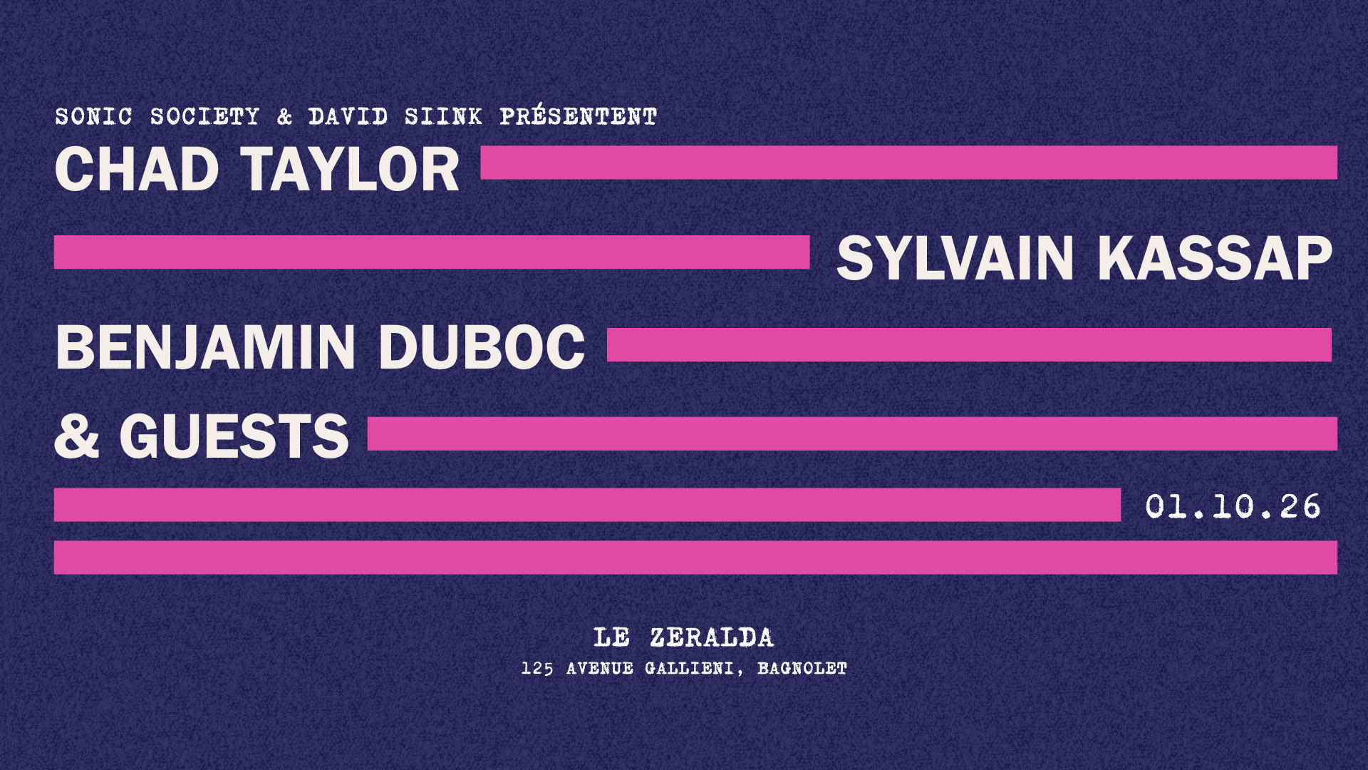 Chad Taylor + Sylvain Kassap + Benjamin Duboc & More