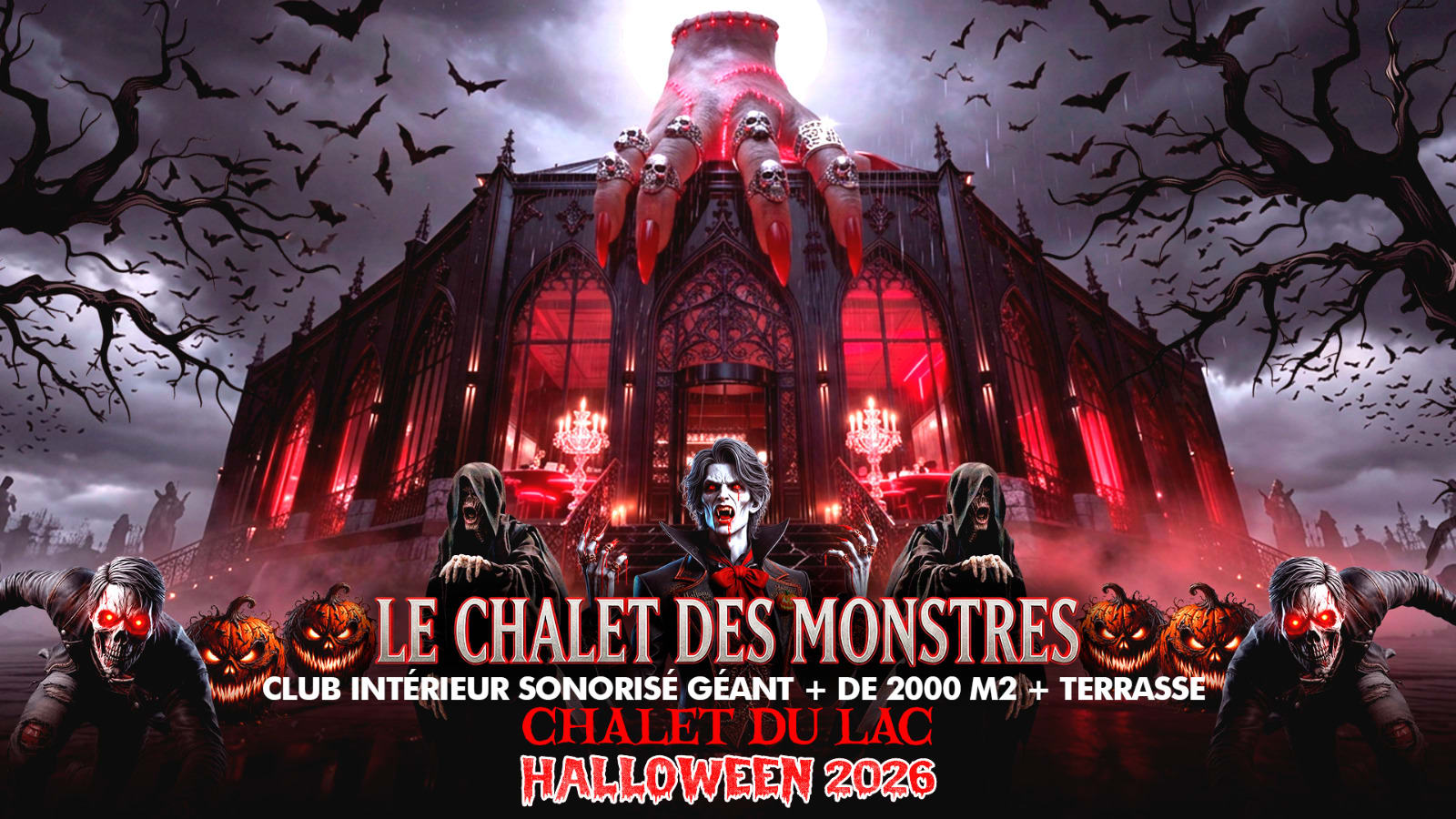 Le Chalet Des Monstres Halloween Party Geante + De 2500 M2