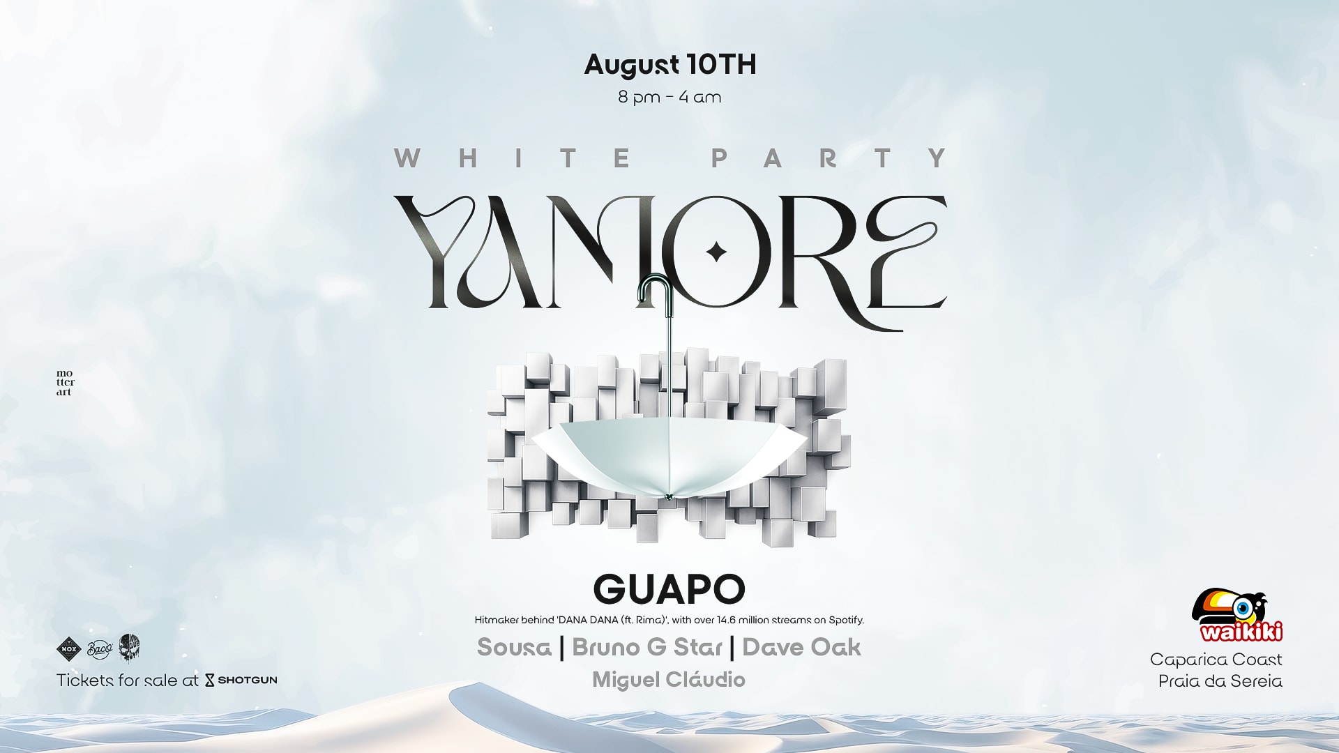 Yamore X Waikiki | White Party August 10th With Guapo (Ao)