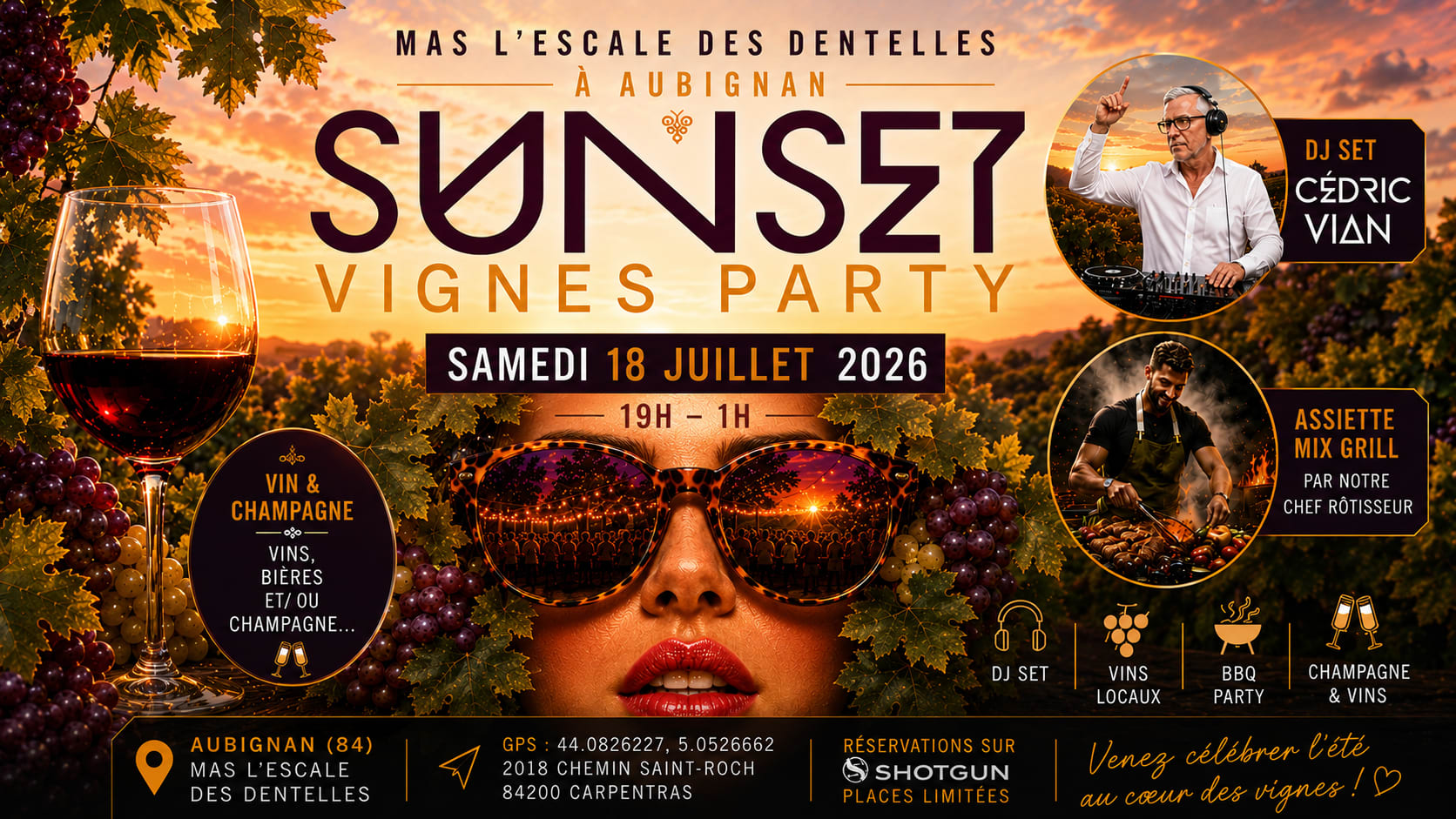Sunset  Vignes Party