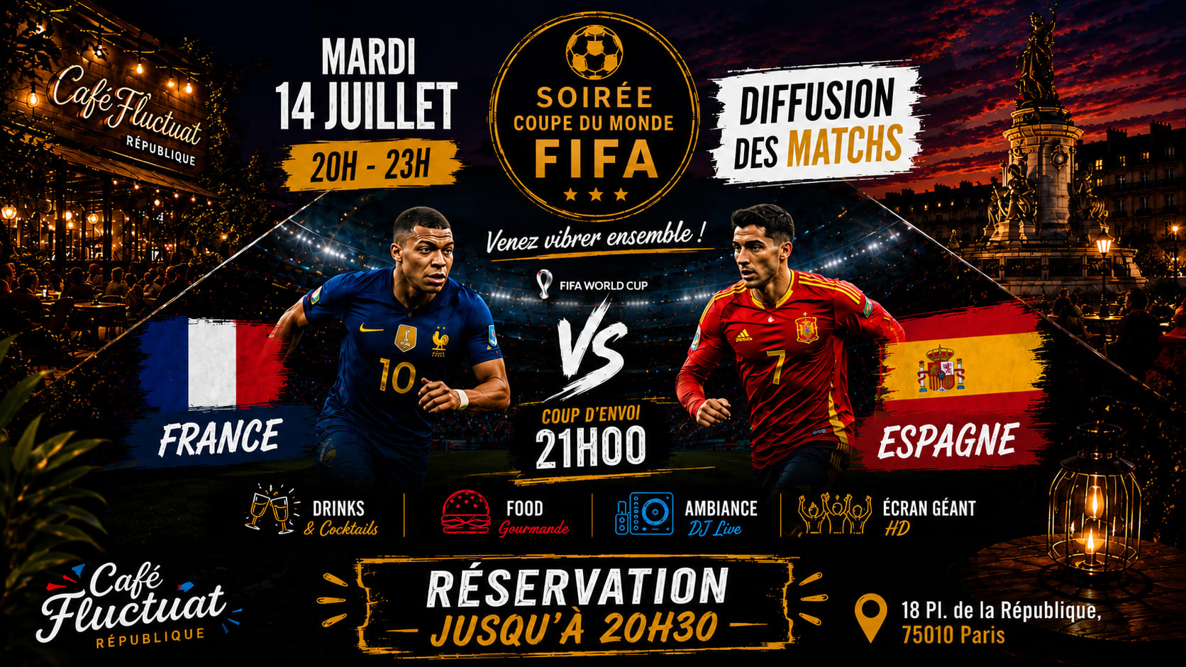 Cdm : France Vs Espagne - Open Air / Dj Set
