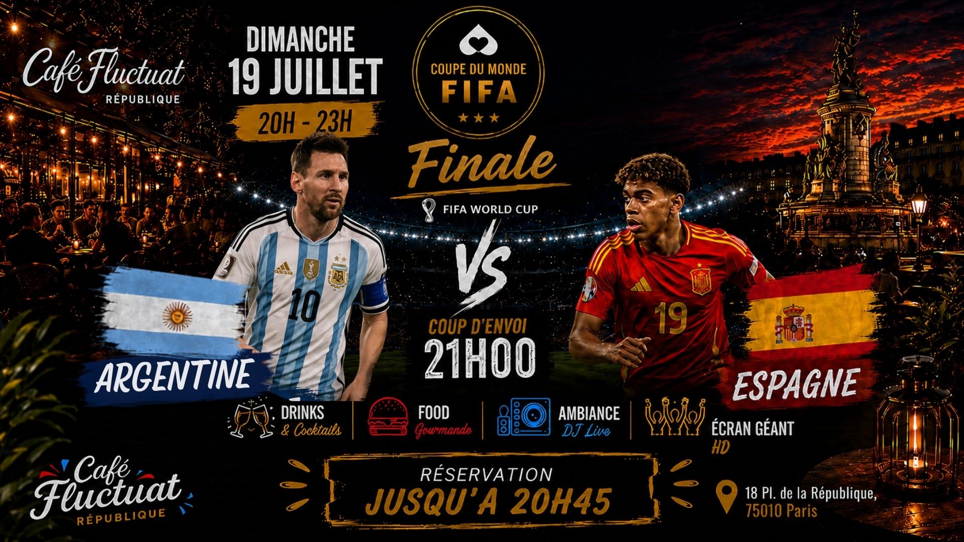 Cdm : Argentine Vs Espagne - Open Air / Dj Set