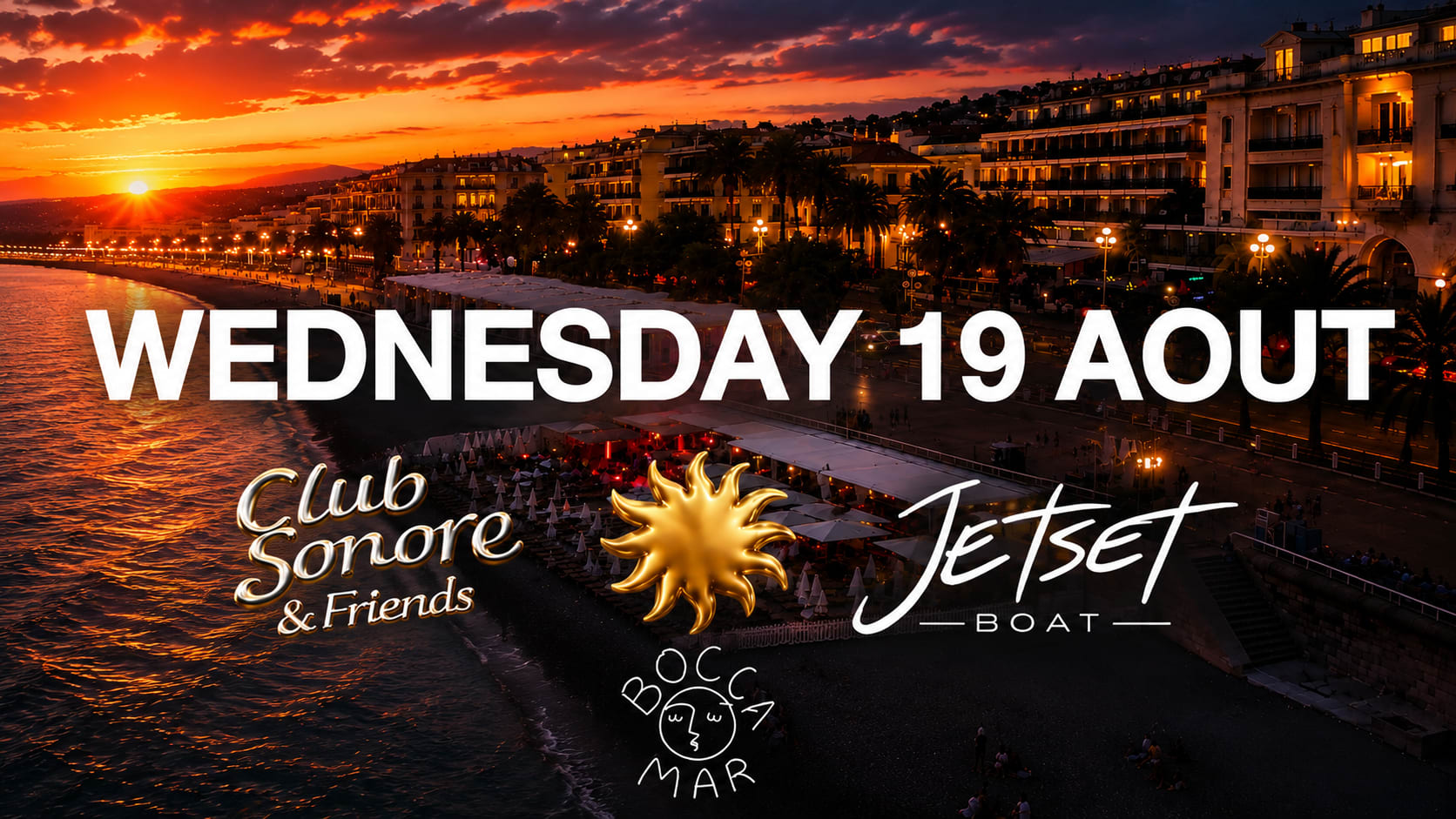 Club Sonore X Jetset Boat X Guest Chaps X Wed 19 August
