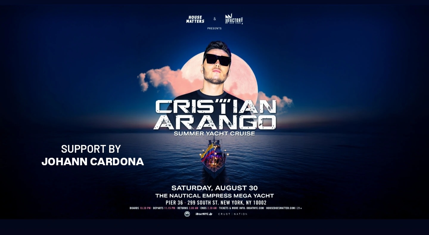 Cristian Arango Summer Boat Party Support By Johann Cardona