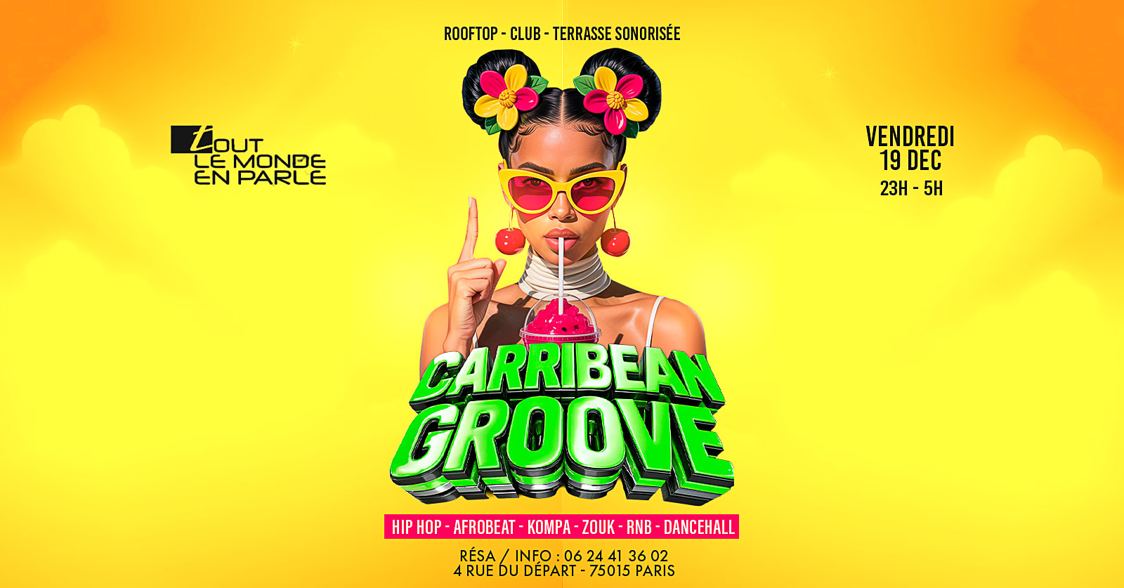 Soiree Caribbean Groove Afrobeat, R&B, Club Terrasse