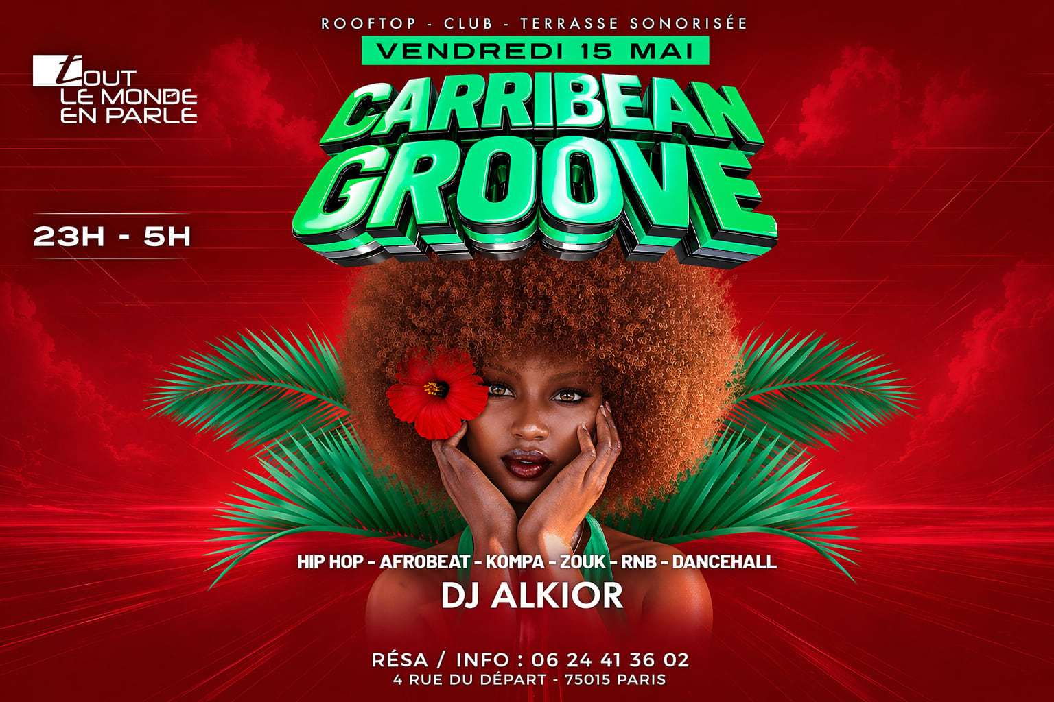 Soiree Caribbean Groove Hiphop,Afrobeat, R&B, Club