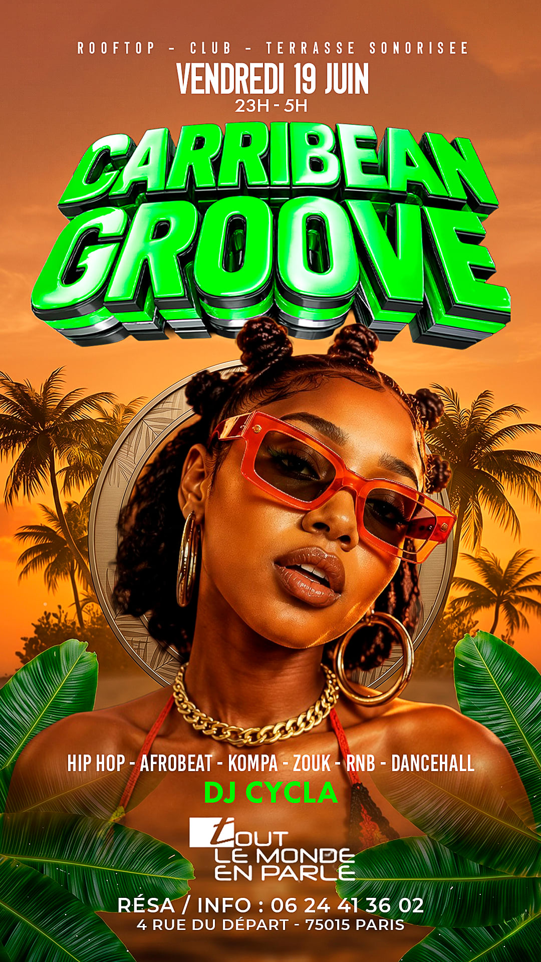 Soiree Caribbean Groove Hiphop,Afrobeat, R&B, Club