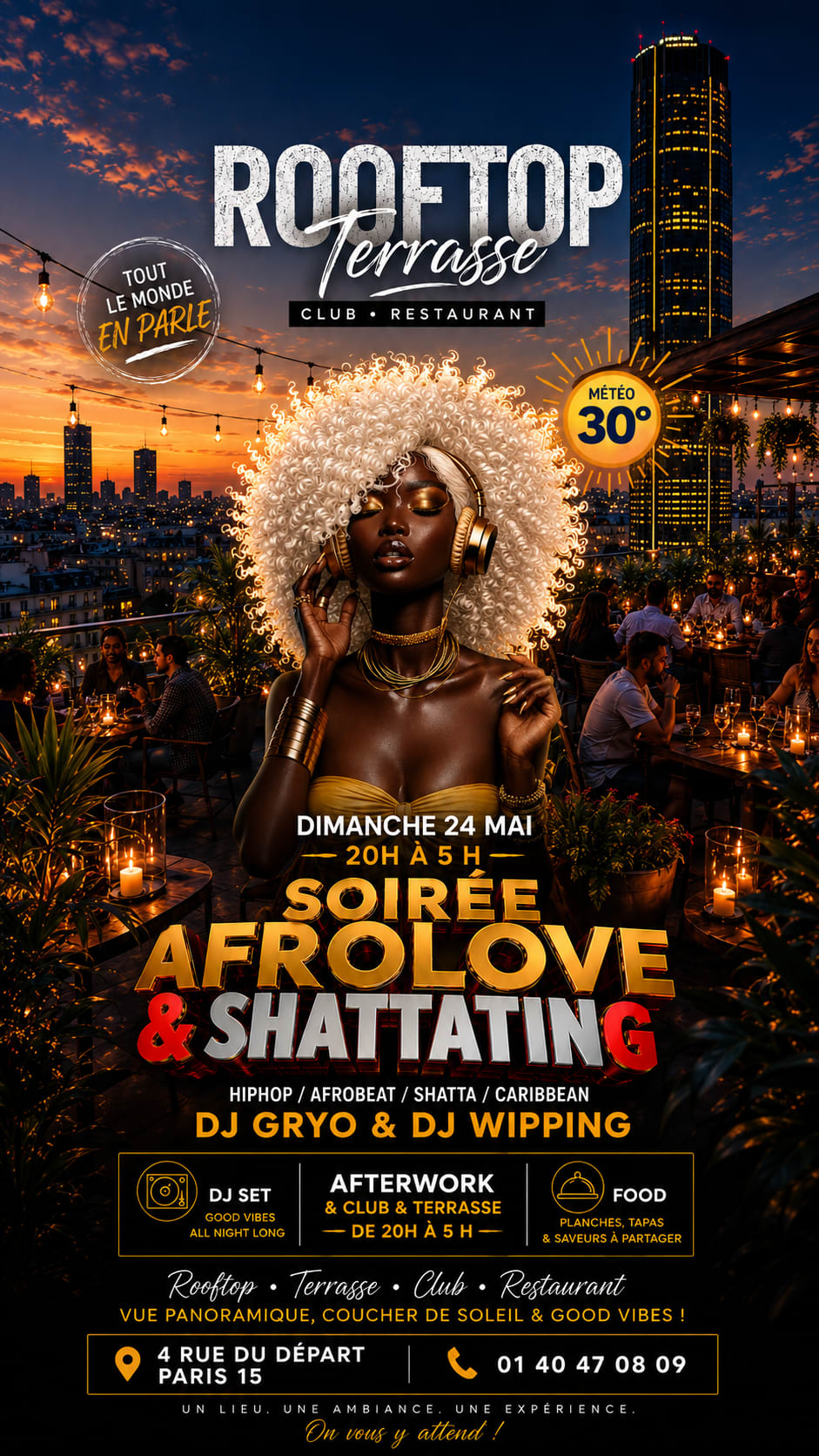 Afrolove & Shatta Rooftop Club ( Veille De Jours Ferié )