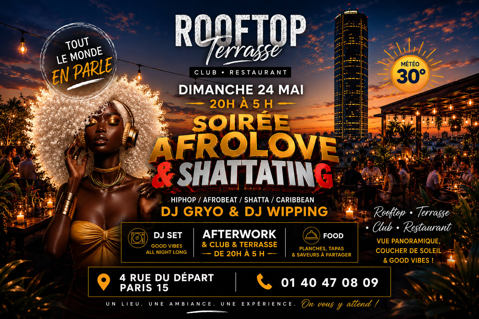 Club Afrolove & Shattating Rooftop (Veille De Jours Ferié)