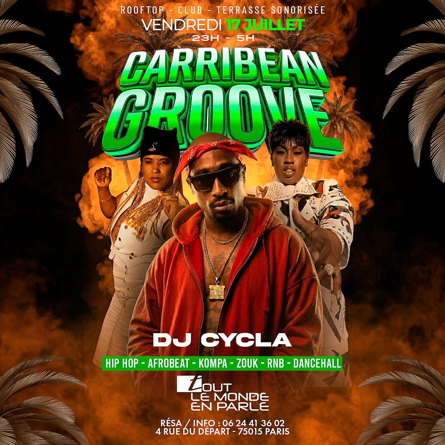 Soiree Caribbean Groove Hiphop,Afrobeat, R&B, Club