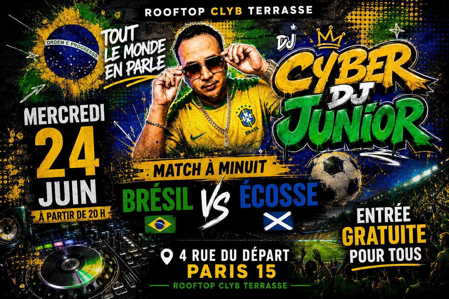 Soiree Bresilienne Baila Me ,Dj, Ecran Geant Bresil / Ecosse