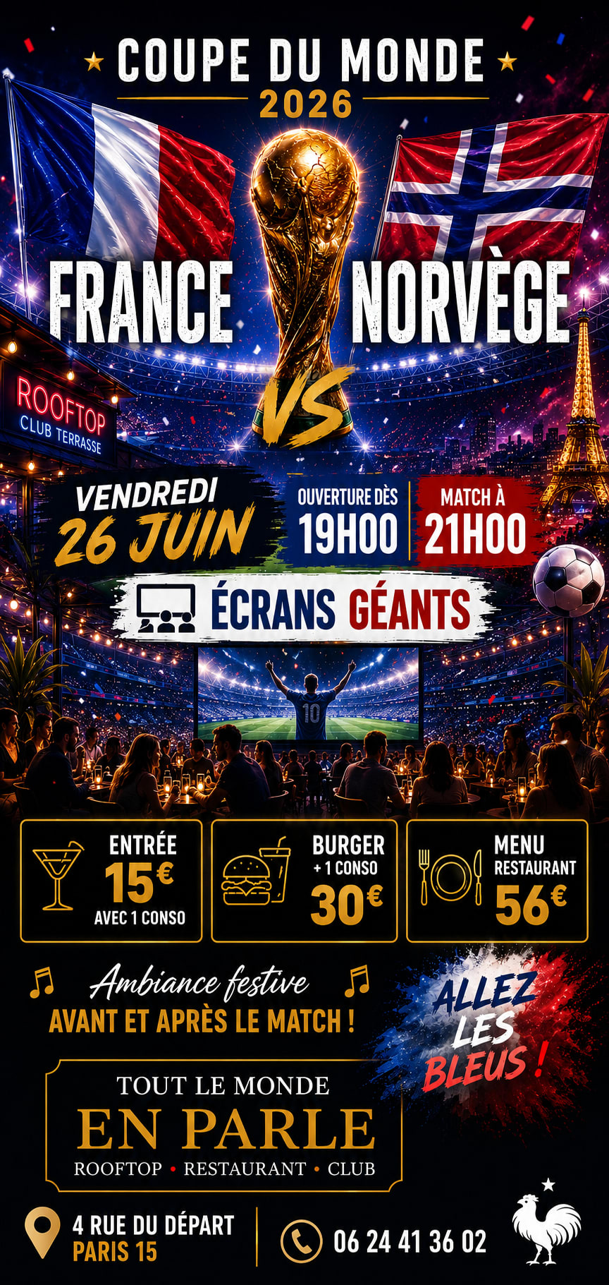 Match France / Norvege Ecran Geant Open Air / Club