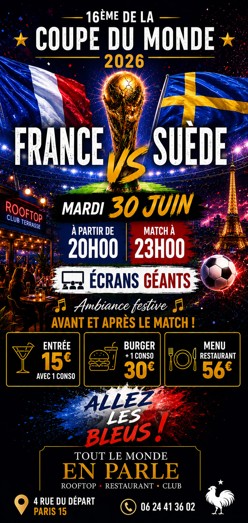 Match France / Suede Ecran Geant Open Air / Club