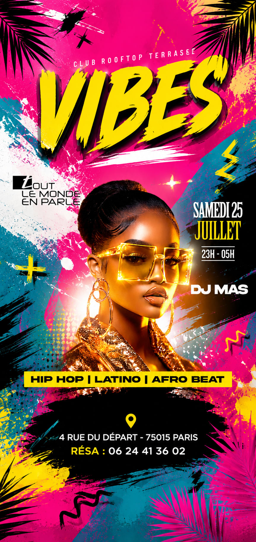 Soiree Vibes Rooftop Club Terrasse Hiphop Afrobeat,Latino.
