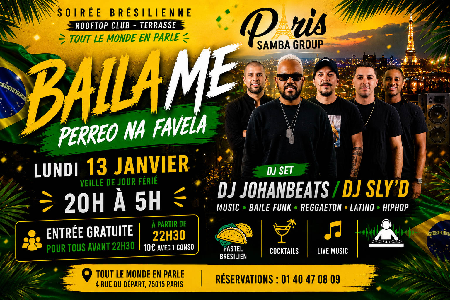 🇧🇷 Soiree Baila Me 🇧🇷 Open Air,Club,Live Music