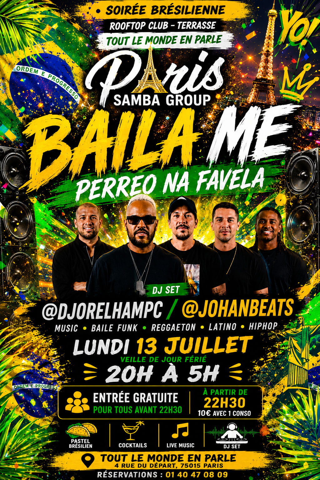 🇧🇷 Soiree Baila Me 🇧🇷 Open Air,Club,Live Music