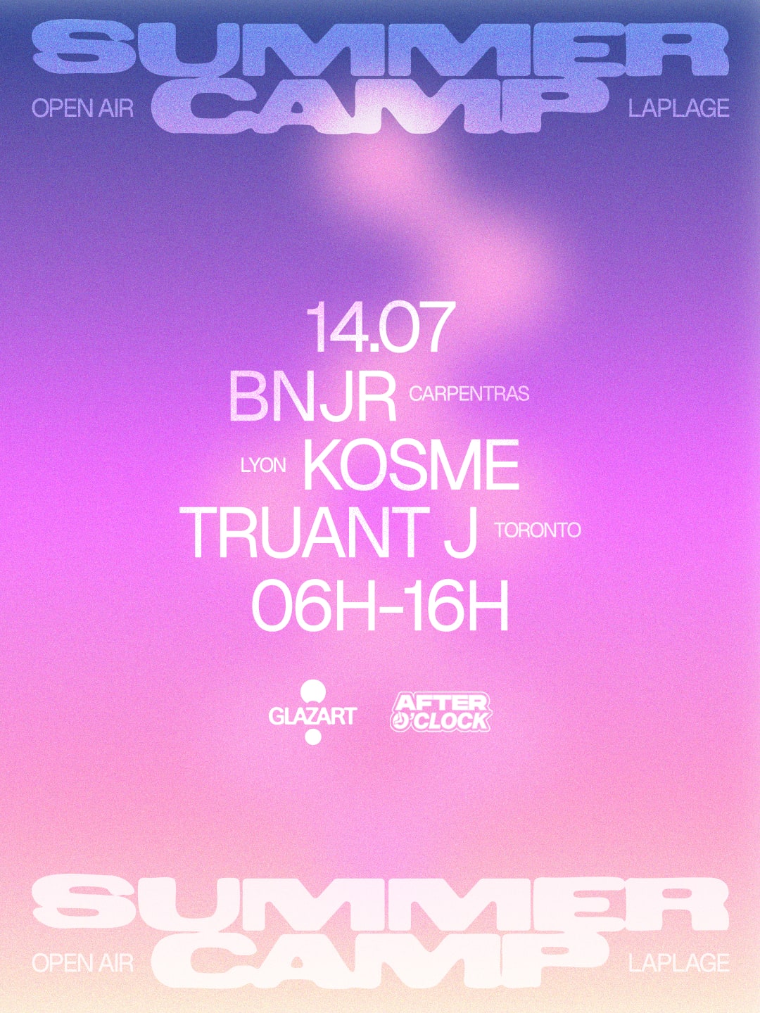 After O'clock X La Plage Open Air : Kosme, Truant J, Bnjr