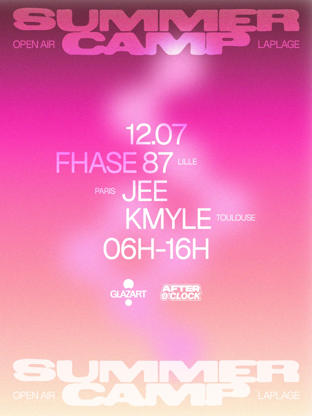 After O'clock X La Plage Open Air : Kmyle, Fhase 87, Jee
