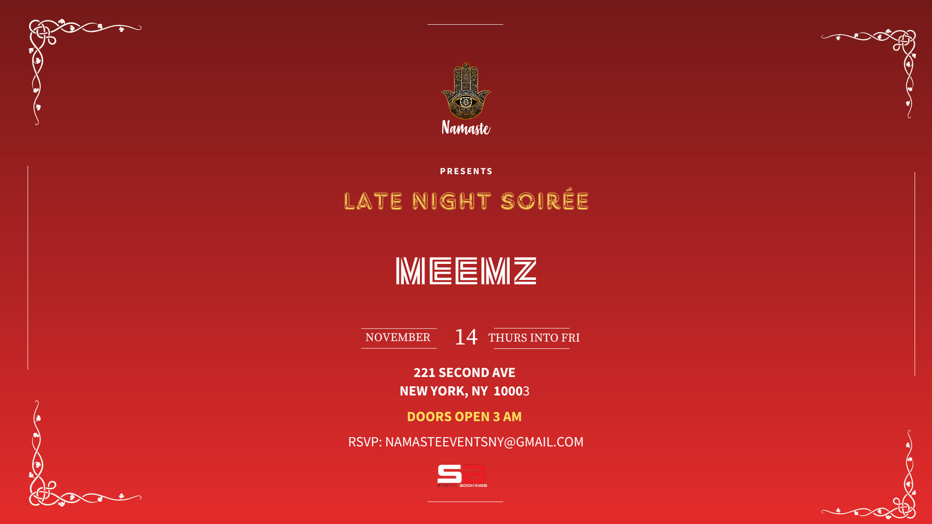 Late Night Soirée W/ Meemz Fri Morning 11.14