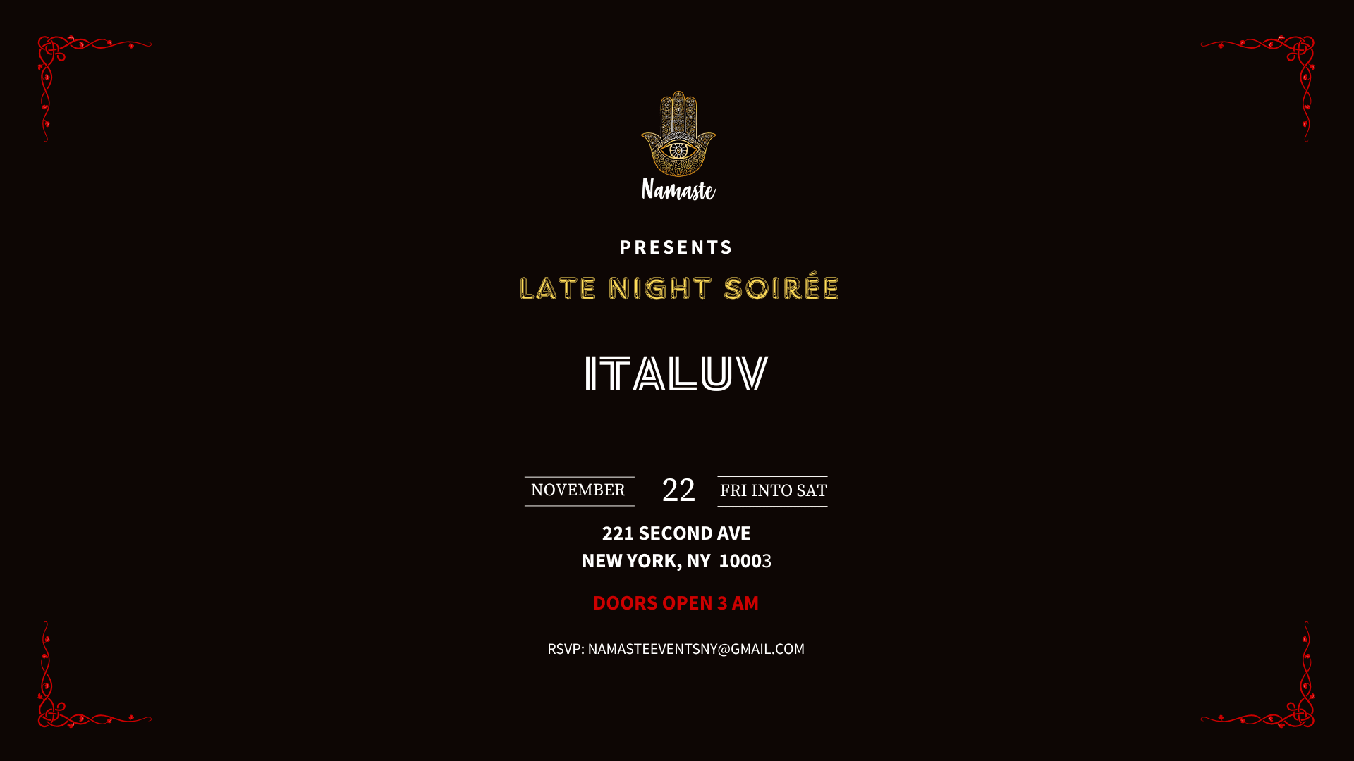 Late Night Soirée W/ Italuv 11.22.25